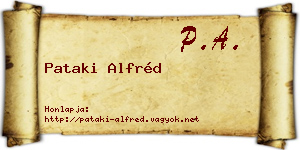Pataki Alfréd névjegykártya